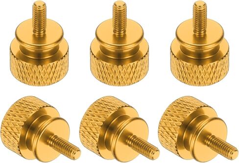 meccanixity 6 pcs m3x7mm knurled thumb screup case case thould leghen chanen sced sloy aluminium for case pc ، gold in Saudi Arabia