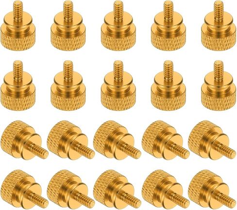 Meccanixity 20 PCS 6#32 Thumb Thumb Screw Case Case Thoulded Hand Licken Scedly Aluminium Case ، Gold in Saudi Arabia