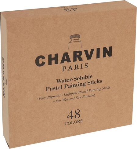 Charvin Artist Colored Chalk Pastels (Set of 48) - Water Soluble, Assorted Pastel Color Sticks for Wet, & Dry Painting in Saudi Arabia