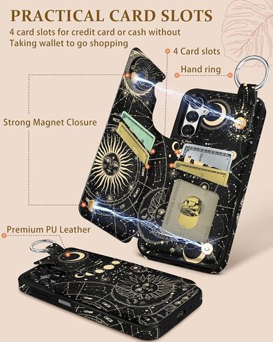 Shorogyt for Samsung Galaxy A16 Wallet Case - Cute Fashion Constellation Design with Card Holder Kickstand for Magnetic Clasp Back Flip Folio Leather Phone Cases for Wome Girls Men in Kuwait