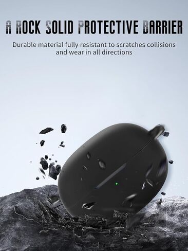 لمقطع أذن مقطع أذن مفتوحة أذن أذن ، غطاء واقعي للسيليكون الناعم مع carabiner لسماعات الأذن ، (أسود) in Kuwait