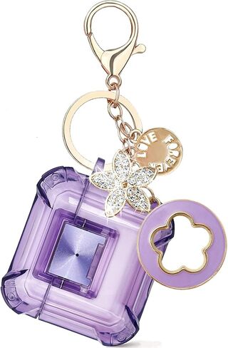 (with Safety Lock) Clear Case Compatible with Airpods 4 Case oft Clear TPU Cover for Apple Airpod 4 (2024) (USB-C) KOUJAON Soft TPU Transparency Air pods 4 Gen Cases with Girl Bling Keychain (Purple) in Saudi Arabia