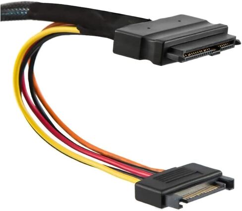 Internal M1ni S/A/S SFF-8643 to U.2 SFF-8639 NVMe SSD Cable with 15 Pin Male SATA Power Connector Cable(0.5m) in Saudi Arabia