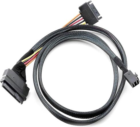 Internal M1ni S/A/S SFF-8643 to U.2 SFF-8639 NVMe SSD Cable with 15 Pin Male SATA Power Connector Cable(0.5m) in Saudi Arabia