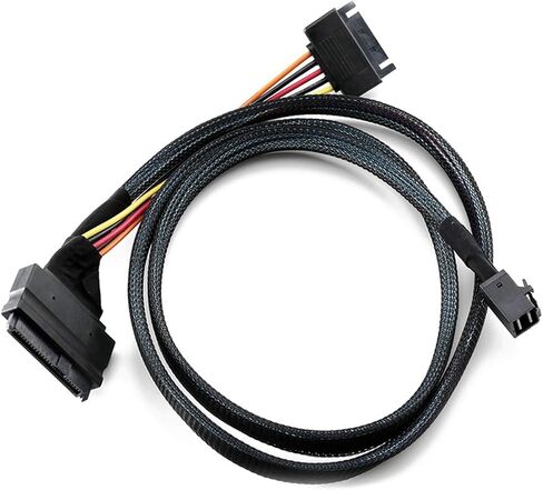 مدمج 12 جرام M1NI S/A/S HD إلى U.2/SFF-8643 إلى SFF-8639 كابل 0.5 متر مع إمدادات طاقة SATA 15 دبوس ، مناسبة لـ U.2 SSD in Saudi Arabia