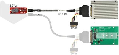 مدمج 12 جرام M1NI S/A/S HD إلى U.2/SFF-8643 إلى SFF-8639 كابل 0.5 متر مع إمدادات طاقة SATA 15 دبوس ، مناسبة لـ U.2 SSD in Saudi Arabia