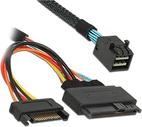 مدمج 12 جرام M1NI S/A/S HD إلى U.2/SFF-8643 إلى SFF-8639 كابل 0.5 متر مع إمدادات طاقة SATA 15 دبوس ، مناسبة لـ U.2 SSD in Saudi Arabia