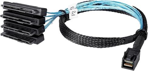 M1ni S/AS to S/A/S-Cable,SFF-8643 to S/AS SFF-8643&8087 to SFF-8482 Connector 4X S/AS 29Pin SFF-8482 with SATA Power Adapter Cable(1m,8087) in Saudi Arabia