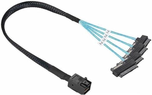 M1ni S/AS to S/A/S-Cable,SFF-8643 to S/AS SFF-8643&8087 to SFF-8482 Connector 4X S/AS 29Pin SFF-8482 with SATA Power Adapter Cable(1m,8087) in Saudi Arabia