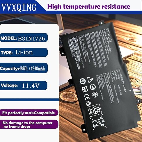 VVXIQNG B31N1726 48WH استبدال البطارية ASUS TUF Gaming FX505DY FX505DT FX505DV FX505DU Series A17 FA706II A15 FA506IH FA506IU Series FX86FF FX86FM in Kuwait
