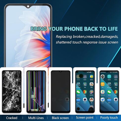 شاشة Ywlrong لأيقونة الكريكيت 6 شاشة استبدال شاشة LCD Touch Digitizer Assembly for Cricket Icon 6 SL219C مع أدوات (مع الإطار in Kuwait