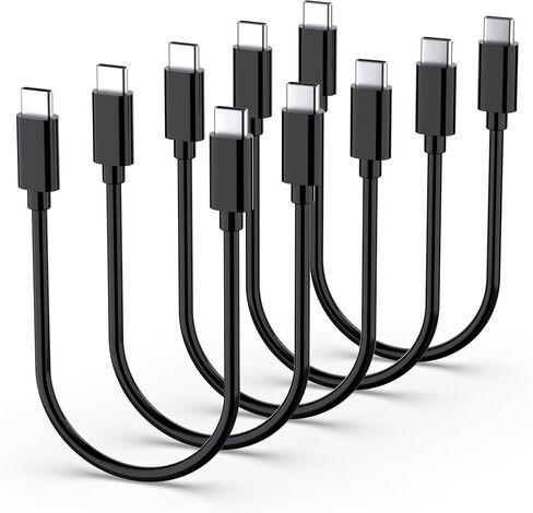 Short USB C to C Fast Charger Cable 60W 1ft Type C Cord for iPhone 16, 16 Plus, 16 Pro, 16 Pro Max, iPhone 15, iPad Pro, Galaxy S24, S23, S22, S21, S20, S10, Google Pixel- (5 Pack) (White) in Kuwait
