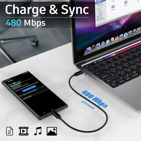 Short USB C to C Fast Charger Cable 60W 1ft Type C Cord for iPhone 16, 16 Plus, 16 Pro, 16 Pro Max, iPhone 15, iPad Pro, Galaxy S24, S23, S22, S21, S20, S10, Google Pixel- (5 Pack) (White) in Kuwait