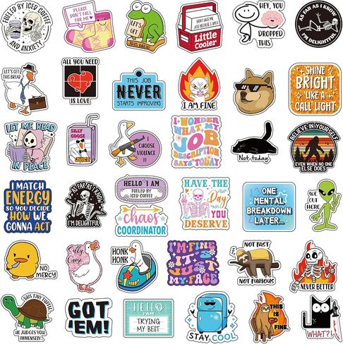 Honoson 600 Pcs Funny Stickers for Adults Sarcastic Meme Stickers Hilarious Waterproof Decals for Laptop, Water Bottles, Hard Hat, Computers, Bumper, Phone, Wall, Window, Scrapbooking, 120 Styles in Saudi Arabia