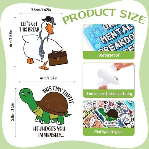 Honoson 600 Pcs Funny Stickers for Adults Sarcastic Meme Stickers Hilarious Waterproof Decals for Laptop, Water Bottles, Hard Hat, Computers, Bumper, Phone, Wall, Window, Scrapbooking, 120 Styles in Saudi Arabia
