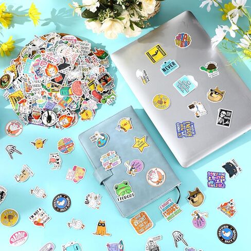 Honoson 600 Pcs Funny Stickers for Adults Sarcastic Meme Stickers Hilarious Waterproof Decals for Laptop, Water Bottles, Hard Hat, Computers, Bumper, Phone, Wall, Window, Scrapbooking, 120 Styles in Saudi Arabia
