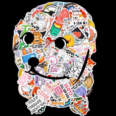 Honoson 600 Pcs Funny Stickers for Adults Sarcastic Meme Stickers Hilarious Waterproof Decals for Laptop, Water Bottles, Hard Hat, Computers, Bumper, Phone, Wall, Window, Scrapbooking, 120 Styles in Saudi Arabia