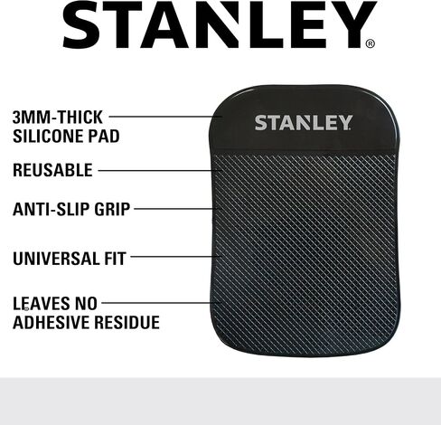 STANLEY 3.5" x 5.75" Extra‑Strong, Anti‑Slip Grip Dashboard Gel Pad | Thick Anti‑Slip Pad Leaves No Residue, Adheres to Clean Flat Surfaces, Reusable for Versatile Small‑Item Holding in Kuwait