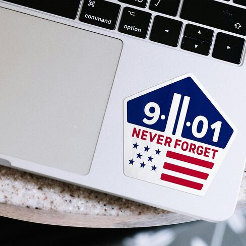 لا تنسى أبدًا ملصق Twin Tower 9/11 - شارات متينة فينيل مقاومة للماء لزجاجات المياه وأجهزة الكمبيوتر المحمولة والمزيد (3pcs ، 3 ") in Saudi Arabia