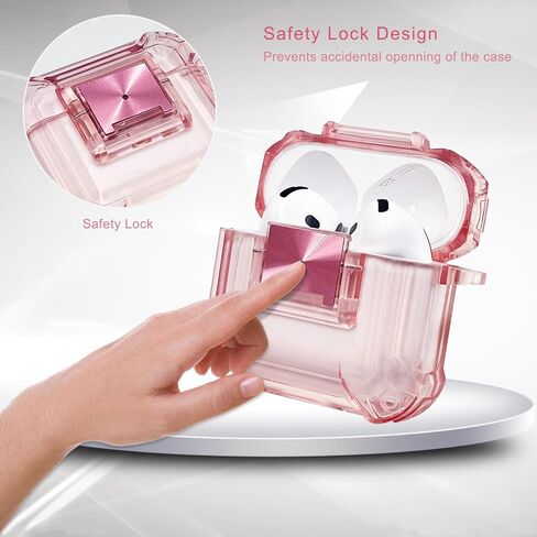 (with Safety Lock) Clear Case Compatible with Airpods 4 Case oft Clear TPU Cover for Apple Airpod 4 (2024) (USB-C) KOUJAON Soft TPU Transparency Air pods 4 Gen Cases with Girl Bling Keychain (Purple) in Saudi Arabia