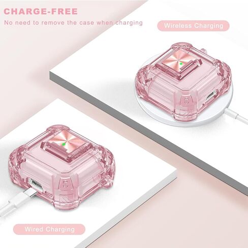(with Safety Lock) Clear Case Compatible with Airpods 4 Case oft Clear TPU Cover for Apple Airpod 4 (2024) (USB-C) KOUJAON Soft TPU Transparency Air pods 4 Gen Cases with Girl Bling Keychain (Purple) in Saudi Arabia