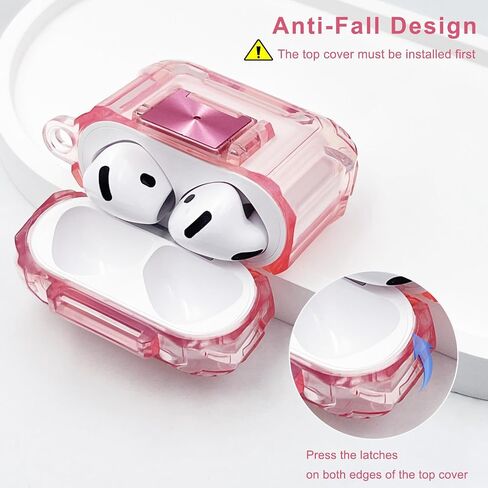 (with Safety Lock) Clear Case Compatible with Airpods 4 Case oft Clear TPU Cover for Apple Airpod 4 (2024) (USB-C) KOUJAON Soft TPU Transparency Air pods 4 Gen Cases with Girl Bling Keychain (Purple) in Saudi Arabia