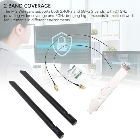 بطاقة ZOPSC M.2 WIFI ، WIFI6 1800MBPS 5.2 بطاقة الشبكة اللاسلكية مع MU MIMO Technology ، لـ WIN10 11 والأنظمة (الهوائيات الخارجية) in Saudi Arabia