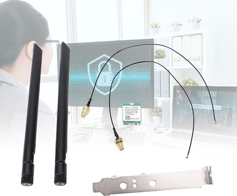 بطاقة ZOPSC M.2 WIFI ، WIFI6 1800MBPS 5.2 بطاقة الشبكة اللاسلكية مع MU MIMO Technology ، لـ WIN10 11 والأنظمة (الهوائيات الخارجية) in Saudi Arabia