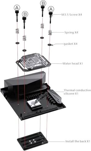 Bykski CPU -XPR -C -M CPU CPU COLLING COLLING - تتميز بزعانف عالية التدفق 0.2 مم - تصميم نظيف - لـ AMD RYZEN 3/5/7/9 (AM4/AM5) - Black in Saudi Arabia