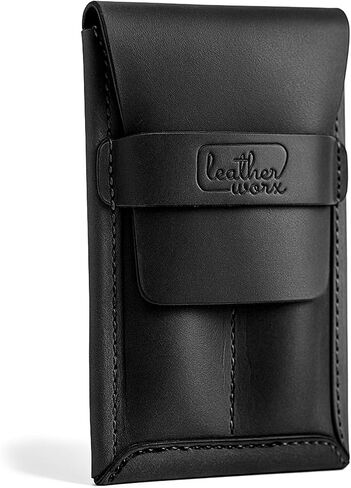 Double Pen Case Handmade from Full Grain Leather - Bourbon Brown in Kuwait