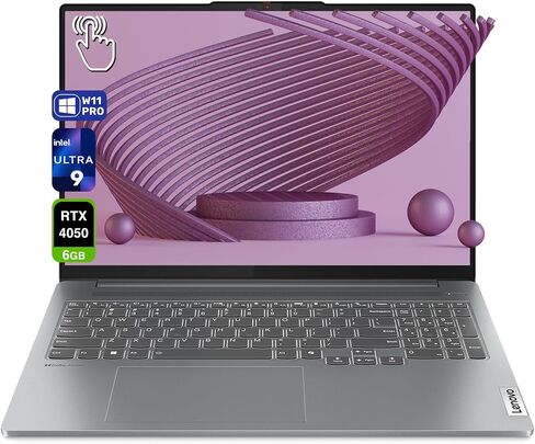 Lenovo Ideapad Pro 5i Multi-Touch Laptop ، Intel Ultra 9-185H ، 32 GB LPDDR5X RAM ، 1 TB PCE SSD ، 16 "OLED Touchscreen (2048x1280) Display ، Nvidia G-Force RTX 4050 ، Backlit Keyboard ، W11 Pro in Kuwait