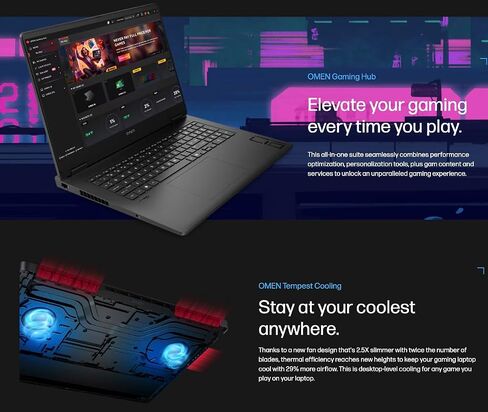HP OMEN AI Gaming Mame Captop 17.3 "240Hz IPS QHD Display (AMD RYZEN AI 9 365 ، GEFORCE RTX 5070 8GB ، 64GB DDR5 ، 4TB PCIE SSD ، RGB KB ، WIFI 6 ، WebCAM ، Bluetooth 5.4 ، Win 11 in Kuwait