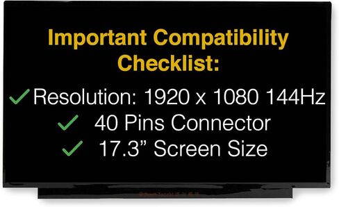 شاشة استبدال لـ HP Omen 17-CK0371NR 40 دبابيس FHD 1920x1080 عرض LCD LED Matte مع أدوات in Saudi Arabia