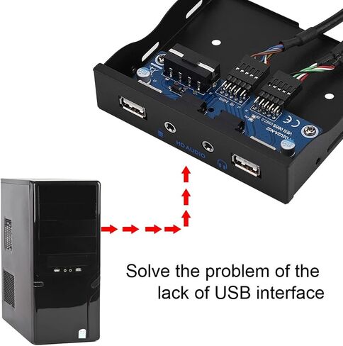 اللوحة الأمامية المرنة ، محور اللوحة الأمامية للمعادن USB2.0 ، لوحة أمامية حمراء 3.5 بوصة لسطح مكتب الكمبيوتر in Kuwait