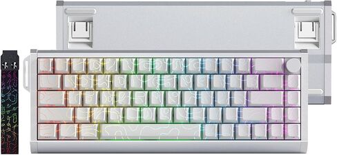 MOLGRIA x SKYLOONG 60% Aluminum Gaming Keyboard, GK68 HE USB Wired Magnetic-Switch RGB Backlit Mechanical Keyboards with South-Facing Print Contour Line Keycap and Knob Multi-Layer Gasket(Black) in Saudi Arabia