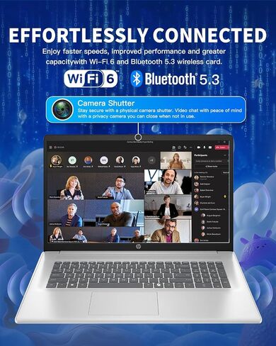 HP 17 Laptop, 17.3" HD+ Anti-Glare Display, Intel 8-Core i3, 32GB RAM, 1TB SSD, Windows 11 Pro, Copilot AI Key, Numeric Keypad, WiFi 6, w/Accessory in Kuwait