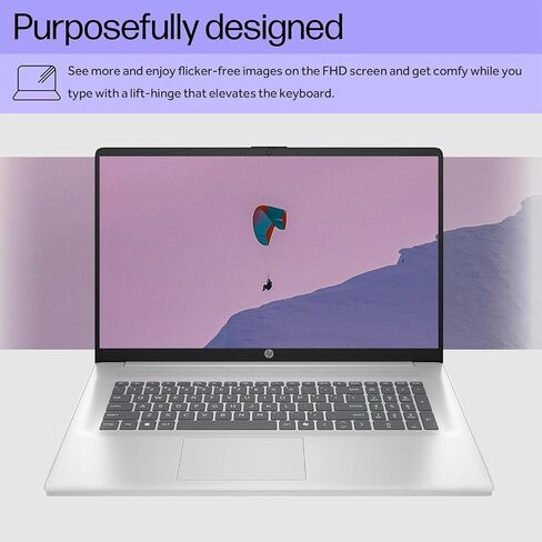 HP 17.3 بوصة كمبيوتر محمول ، شاشة FHD ، AMD Ryzen 5 7430U ، ذاكرة الوصول العشوائي 16 جيجابايت ، 512 جيجا بايت SSD ، AMD Radeon Graphics ، Windows 11 Pro ، Natural Silver ، Webcam ، HDMI ، Wi-Fi 6 ، Ai Copilot Key ، W/Mytrix ملحق in Kuwait