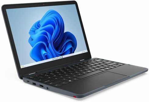 Lenovo 300W Gen 5 83LF0005US 11.6 "Touchcreen Convertible 2 في 1 دفتر ملاحظات - HD - 60 Hz - Intel N -Series N150-8 GB - 128 GB SSD - لوحة المفاتيح الإنجليزية - Slate Gray - Intel Chip - 1366 X 768 - Windows 11 in Kuwait