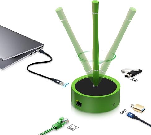 Multifunction Magnetic Levitation Pen with Docking Station, USB3.0 Port, 3-in-1 USB-C Hub & 1000Mbps Ethernet, Ideal/Perfect for Business Gifts in Saudi Arabia