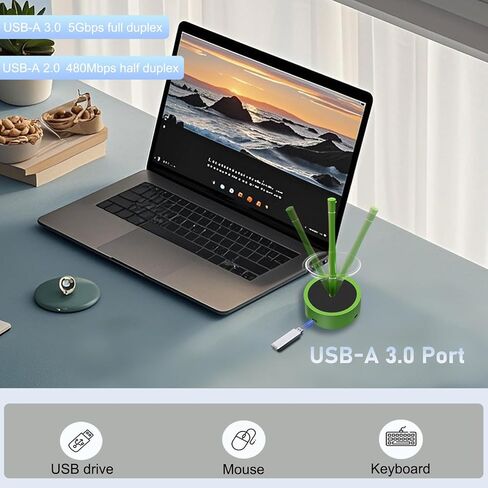 Multifunction Magnetic Levitation Pen with Docking Station, USB3.0 Port, 3-in-1 USB-C Hub & 1000Mbps Ethernet, Ideal/Perfect for Business Gifts in Saudi Arabia