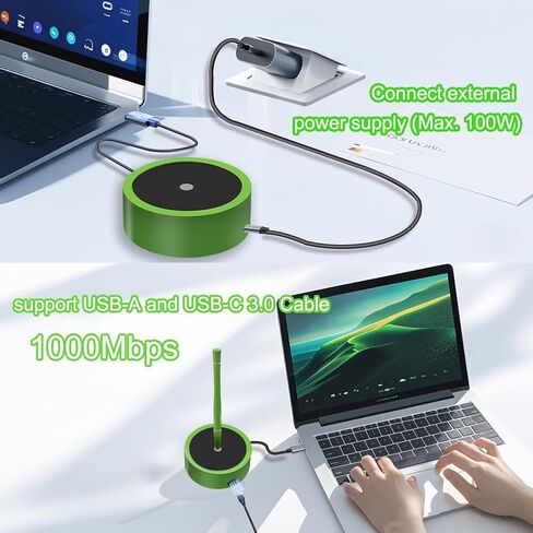 Multifunction Magnetic Levitation Pen with Docking Station, USB3.0 Port, 3-in-1 USB-C Hub & 1000Mbps Ethernet, Ideal/Perfect for Business Gifts in Saudi Arabia