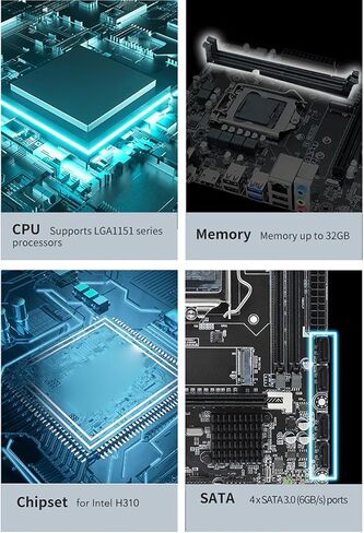 H310 LGA 1151 Motherboard, Gaming Mainborard Supports 8th 9th Generation Double Channel DDR4 Memory Slot Desktop Processors Motherboard for Lvy Bridge for LGA1151 Micro ATX DDR4 in Saudi Arabia