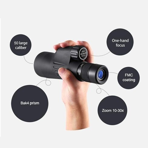 Monoculars Telescope High Power Zoom Monocular 10-30x50 Bak4 Prism Powerful Telescope Monocular Waterproof Goods for Camping for Adult Bird Watching Outdoor Travel Sightseeing Binoculars in Saudi Arabia