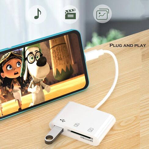 SD Card Reader, High-Speed Dual Slots& USB Port 3-in-1 USB C Memory Card Reader, SD Card Camera Adapter for MicroSD, SDHC, SDXC, TF in Saudi Arabia