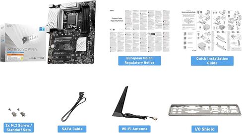 MSI Pro B760-VC WiFi IV Proseries اللوحة الأم (دعم معالجات Intel 14/13/12 ، LGA 1700 ، DDR5 ، PCIe 4.0 ، M.2 ، 2.5GBPS LAN ، USB 3.2 GEN2 ، WI-FI 7 ، Bluetooth 5.4 ، ATX) (READED) (READED) in Saudi Arabia