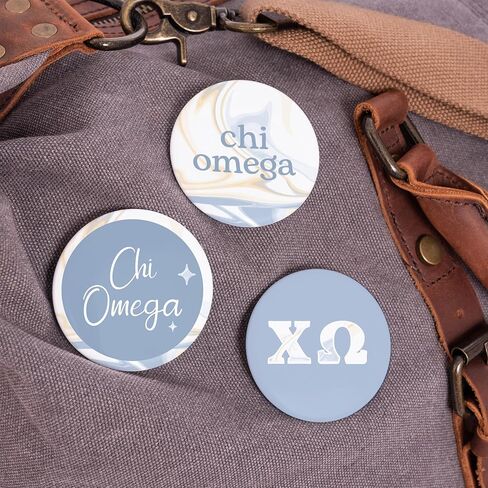 Chi Omega Buttons Pin Sorority Pink Floral 3 Pieces of Variety Buttons Pin Back Badge 2.25-inch chi o in Saudi Arabia