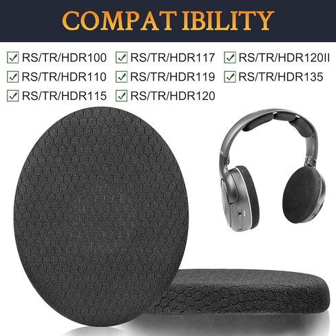 SOULWIT Mesh Fabric Earpads Replacement for Sennheiser RS120/HDR120/TR120/RS100/RS110/RS115/RS117/RS119/RS135 Headphones, Ear Pads Cushions for TR 120/HDR 120/RS 120/RS 120II/RS 110/RS 135/TR135 in Saudi Arabia