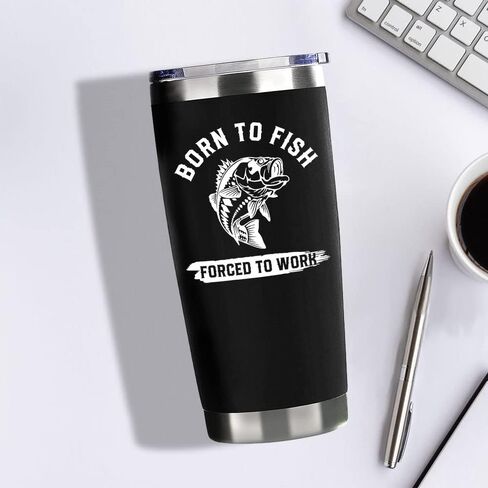 Fishing Tumbler Gifts with Handle For Men 40OZ Born to Fish Gift Stainless Steel Cups Fisherman Gifts For Dad Daddy Fish Mugs with Fish Father Day's Gift from Daught Son in Saudi Arabia