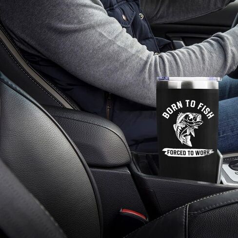 Fishing Tumbler Gifts with Handle For Men 40OZ Born to Fish Gift Stainless Steel Cups Fisherman Gifts For Dad Daddy Fish Mugs with Fish Father Day's Gift from Daught Son in Saudi Arabia