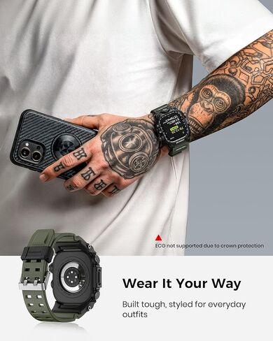 جراب متين من amBand M3 مع حزام مصمم لساعة Apple Series SE2/SE/6/5/4 مقاس 44 ملم - أسود in Kuwait